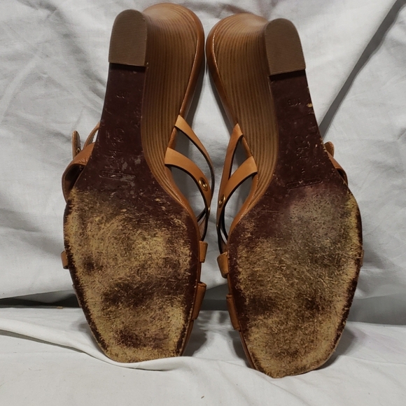 Cole haan wedge sandals tan eyelet adjustable 🔥 - Picture 6 of 9